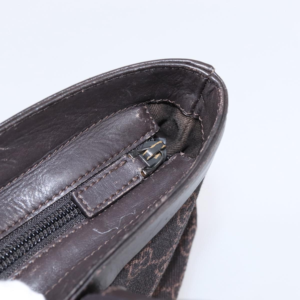 GUCCI GG Canvas Hand Bag Dark Brown 33890 Auth 200335