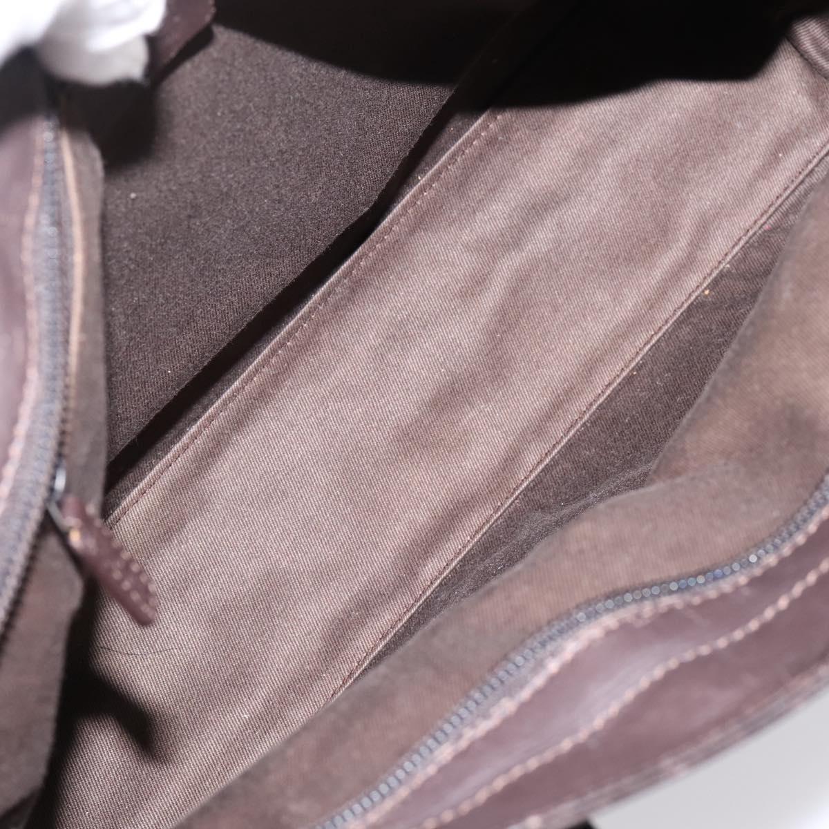 GUCCI GG Canvas Hand Bag Dark Brown 33890 Auth 200335