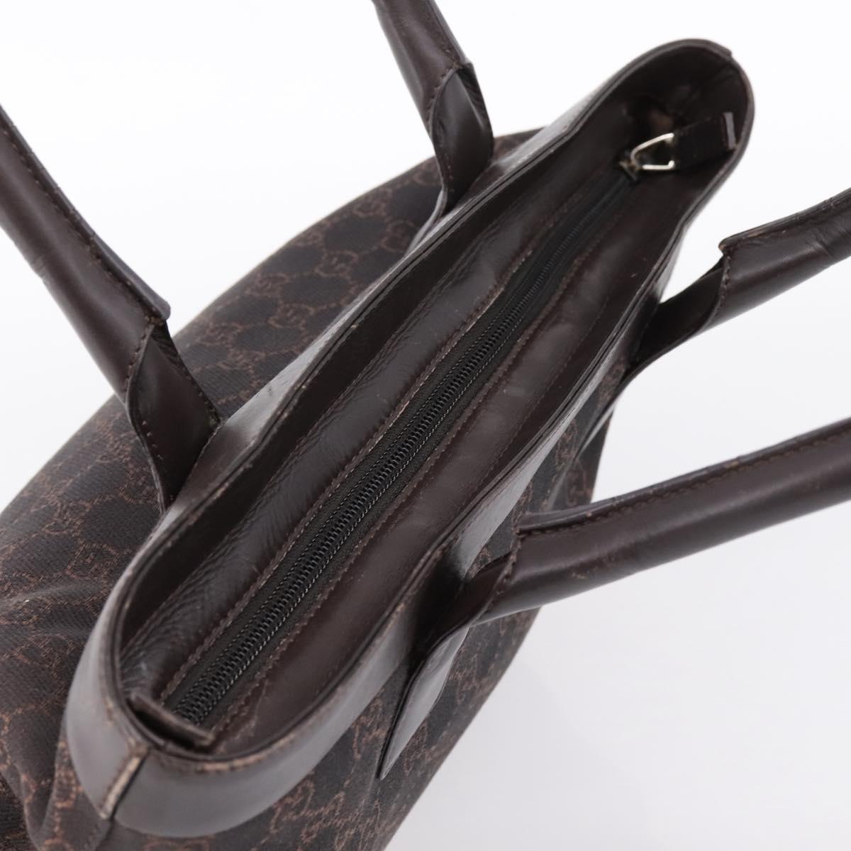 GUCCI GG Canvas Hand Bag Dark Brown 33890 Auth 200335