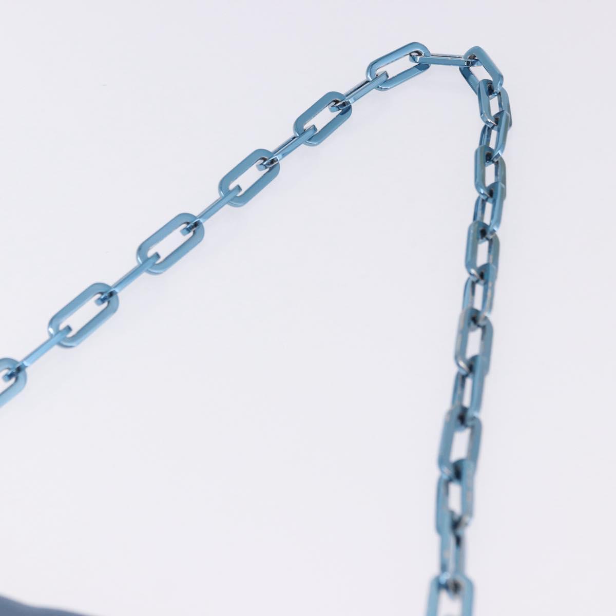 GUCCI Chain Shoulder Bag Satin Blue Auth 200336V