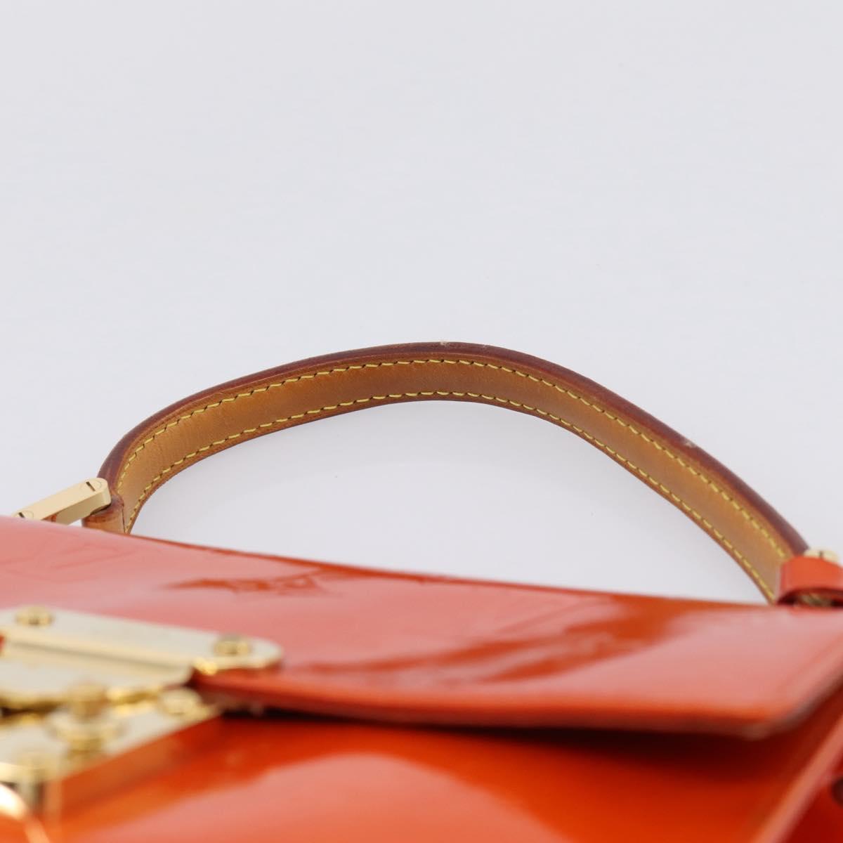 LOUIS VUITTON Monogram Vernis Spring Street Hand Bag Orange M91025 Auth 200337