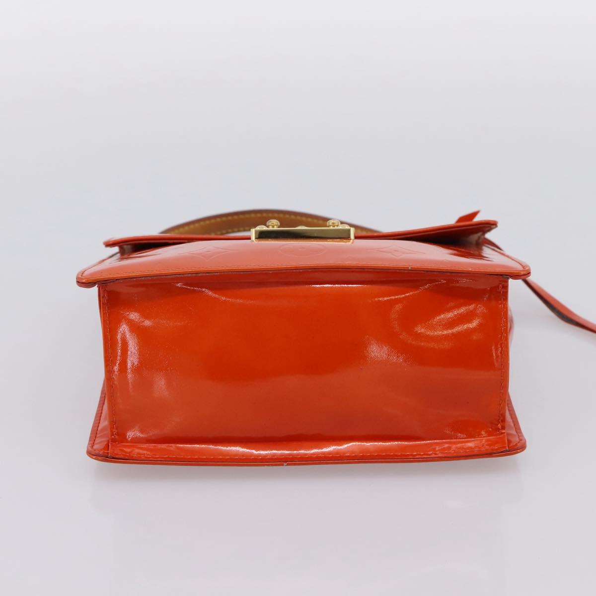 LOUIS VUITTON Monogram Vernis Spring Street Hand Bag Orange M91025 Auth 200337