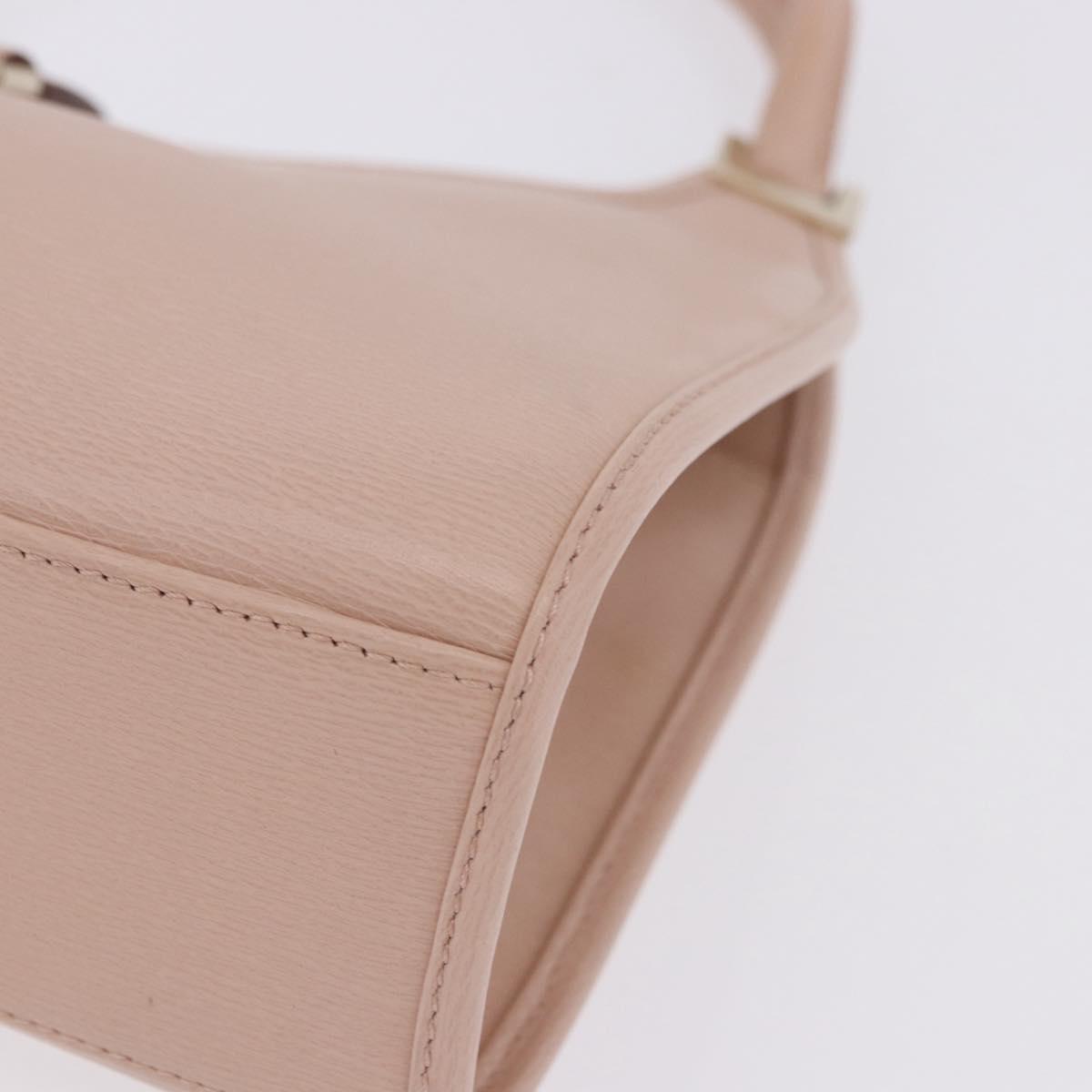 GUCCI Jackie Hand Bag Leather Pink Gold 002 1068 2404 Auth 200338V
