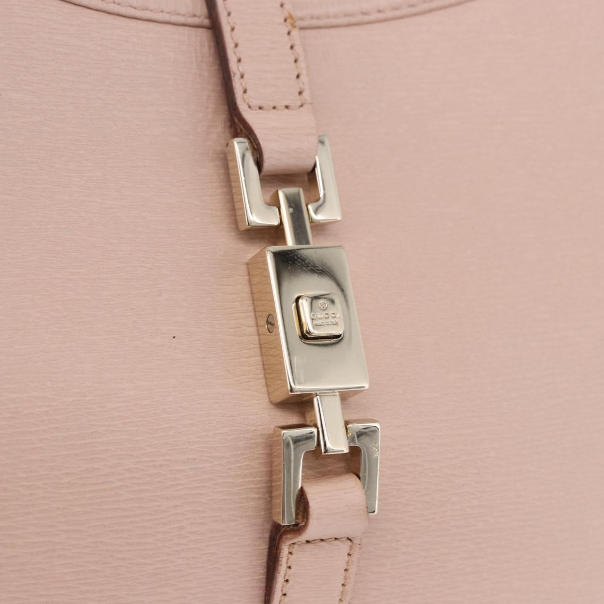 GUCCI Jackie Hand Bag Leather Pink Gold 002 1068 2404 Auth 200338V