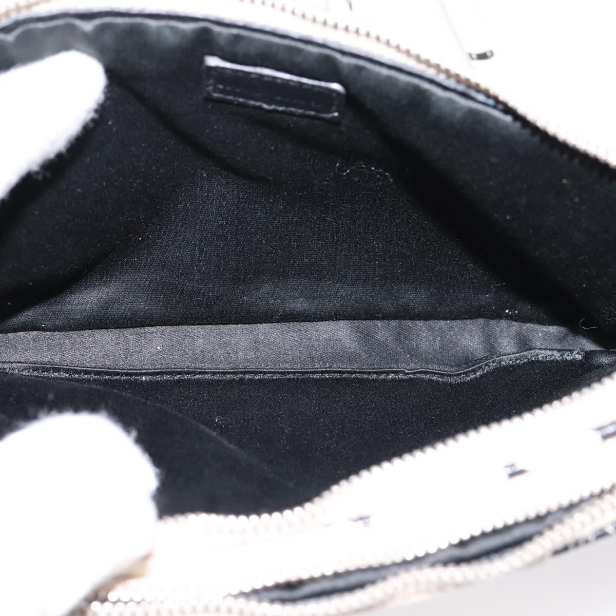 Miu Miu Shoulder Bag Leather Beige Silver Auth 200344M