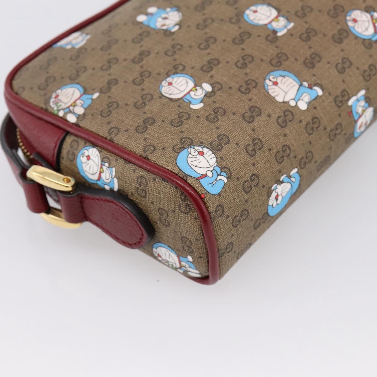 GUCCI Micro GG Doraemon Shoulder Bag PVC Leather Beige 647784 Auth 200346M