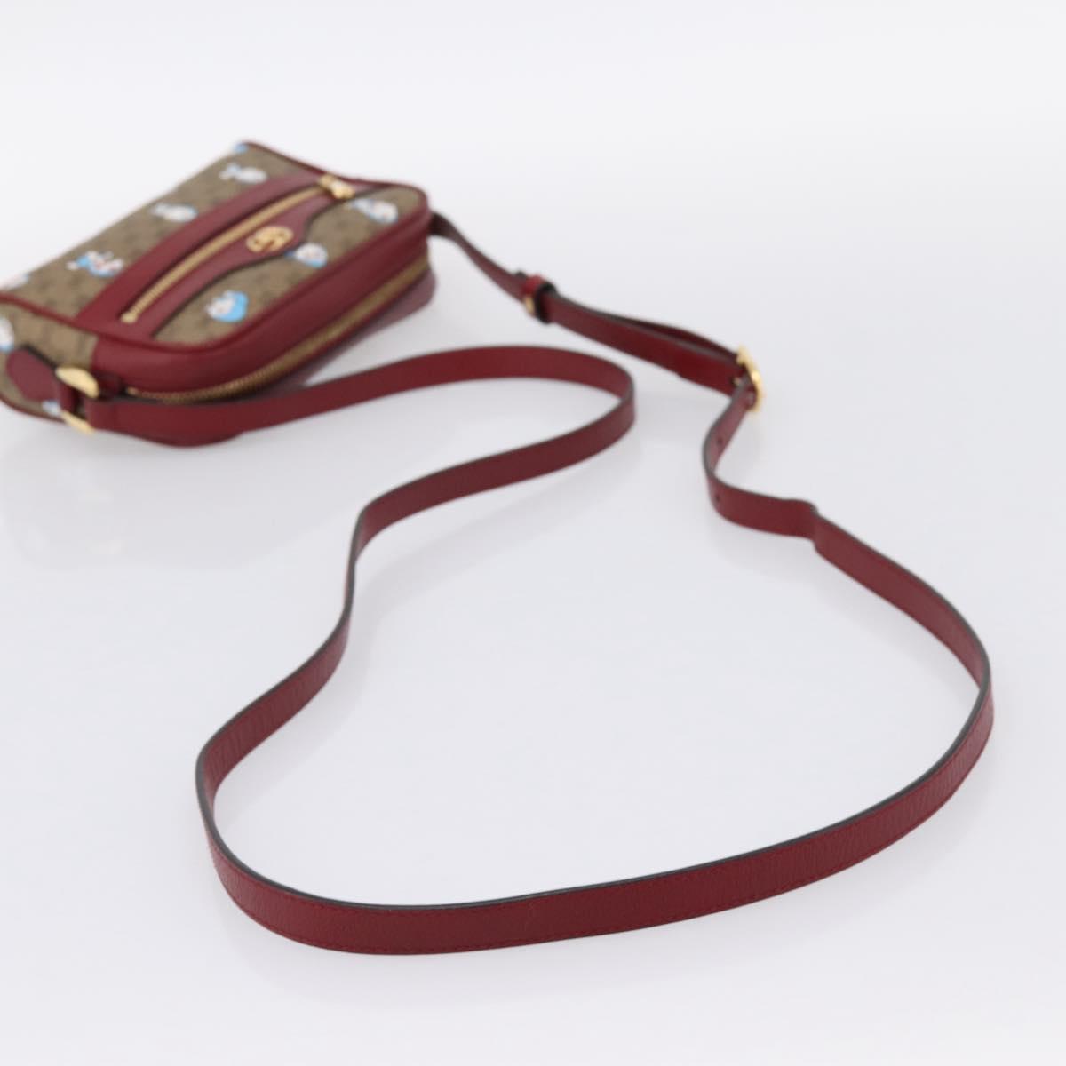 GUCCI Micro GG Doraemon Shoulder Bag PVC Leather Beige 647784 Auth 200346M