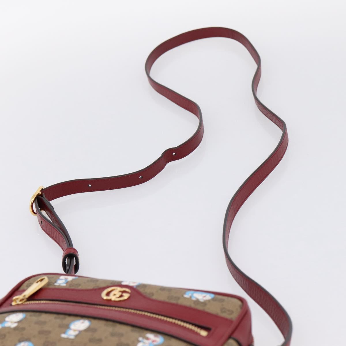 GUCCI Micro GG Doraemon Shoulder Bag PVC Leather Beige 647784 Auth 200346M