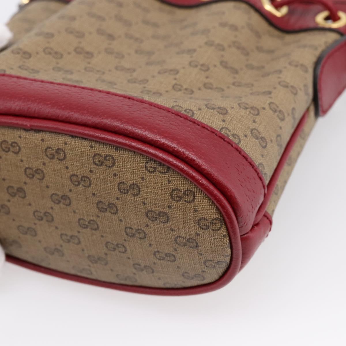 GUCCI Micro GG Doraemon Shoulder Bag 647801 Beige Gold Tone 647801 Auth 200352M