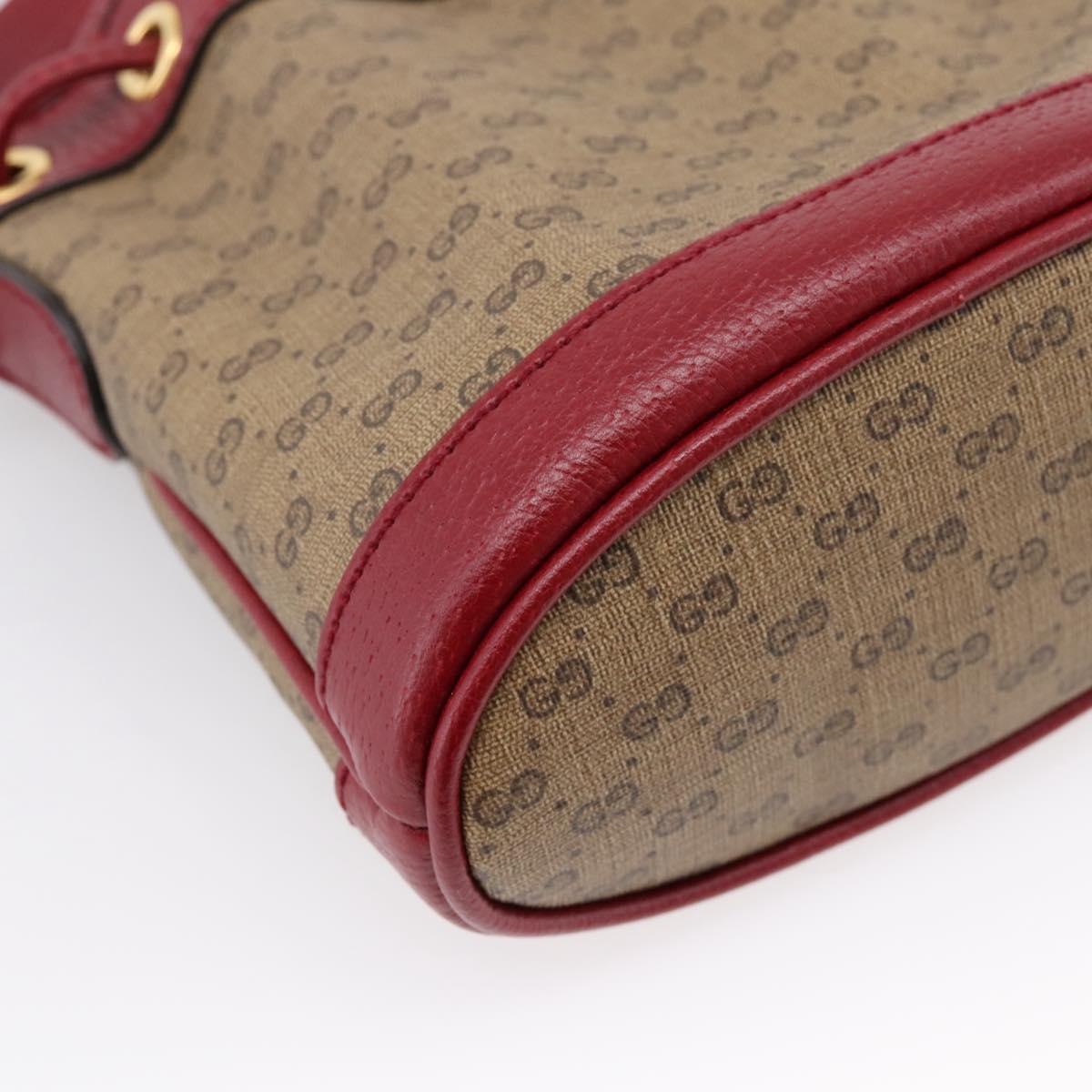 GUCCI Micro GG Doraemon Shoulder Bag 647801 Beige Gold Tone 647801 Auth 200352M