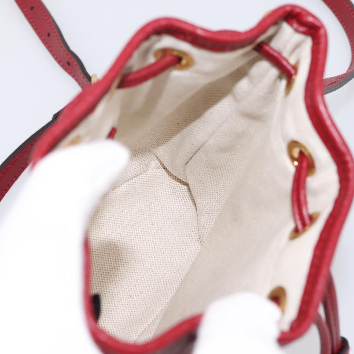 GUCCI Micro GG Doraemon Shoulder Bag 647801 Beige Gold Tone 647801 Auth 200352M