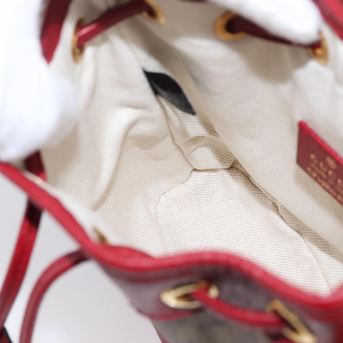GUCCI Micro GG Doraemon Shoulder Bag 647801 Beige Gold Tone 647801 Auth 200352M
