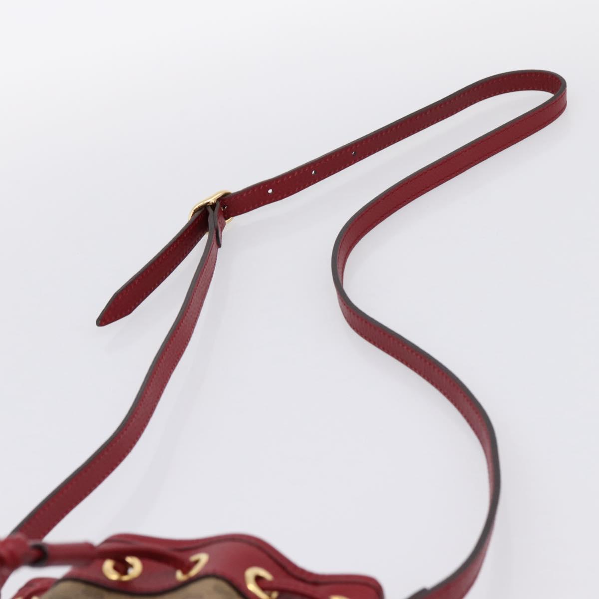 GUCCI Micro GG Doraemon Shoulder Bag 647801 Beige Gold Tone 647801 Auth 200352M