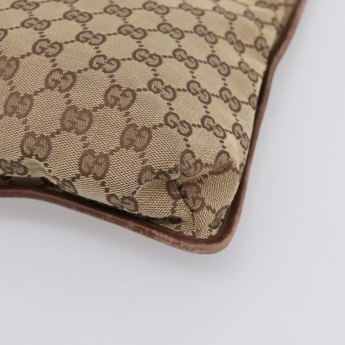 GUCCI GG Canvas Shoulder Bag Beige Silver 92560 Auth 200354