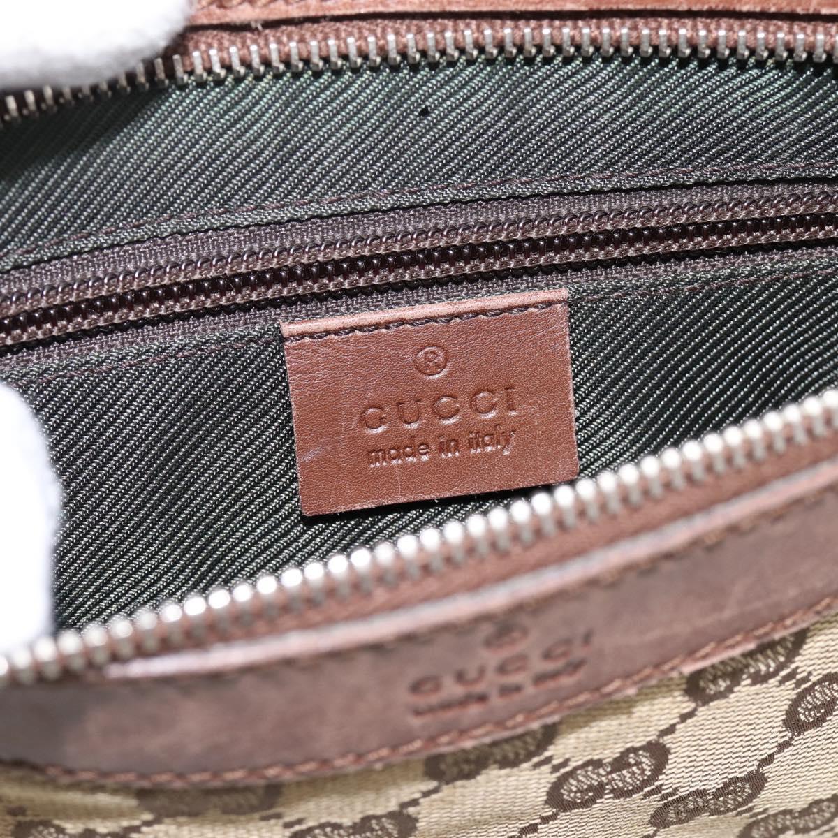 GUCCI GG Canvas Shoulder Bag Beige Silver 92560 Auth 200354