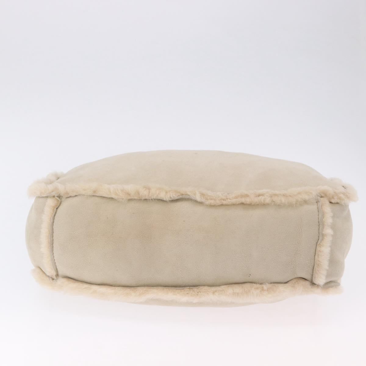CHANEL Mouton Hand Bag Beige CC Auth 200356A