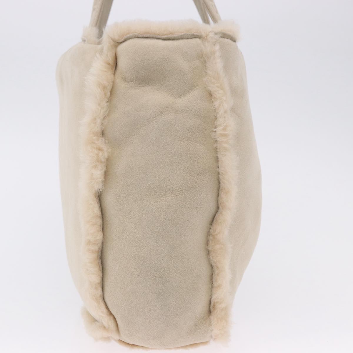 CHANEL Mouton Hand Bag Beige CC Auth 200356A