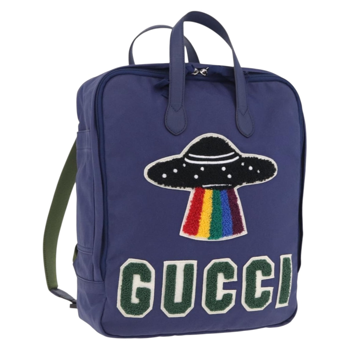 GUCCI RON HERMAN Backpack Canvas Navy Silver 477875 Auth 200358M