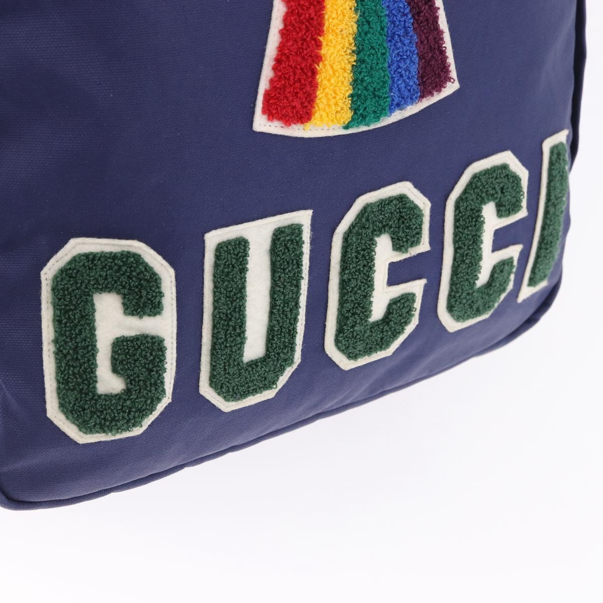 GUCCI RON HERMAN Backpack Canvas Navy Silver 477875 Auth 200358M