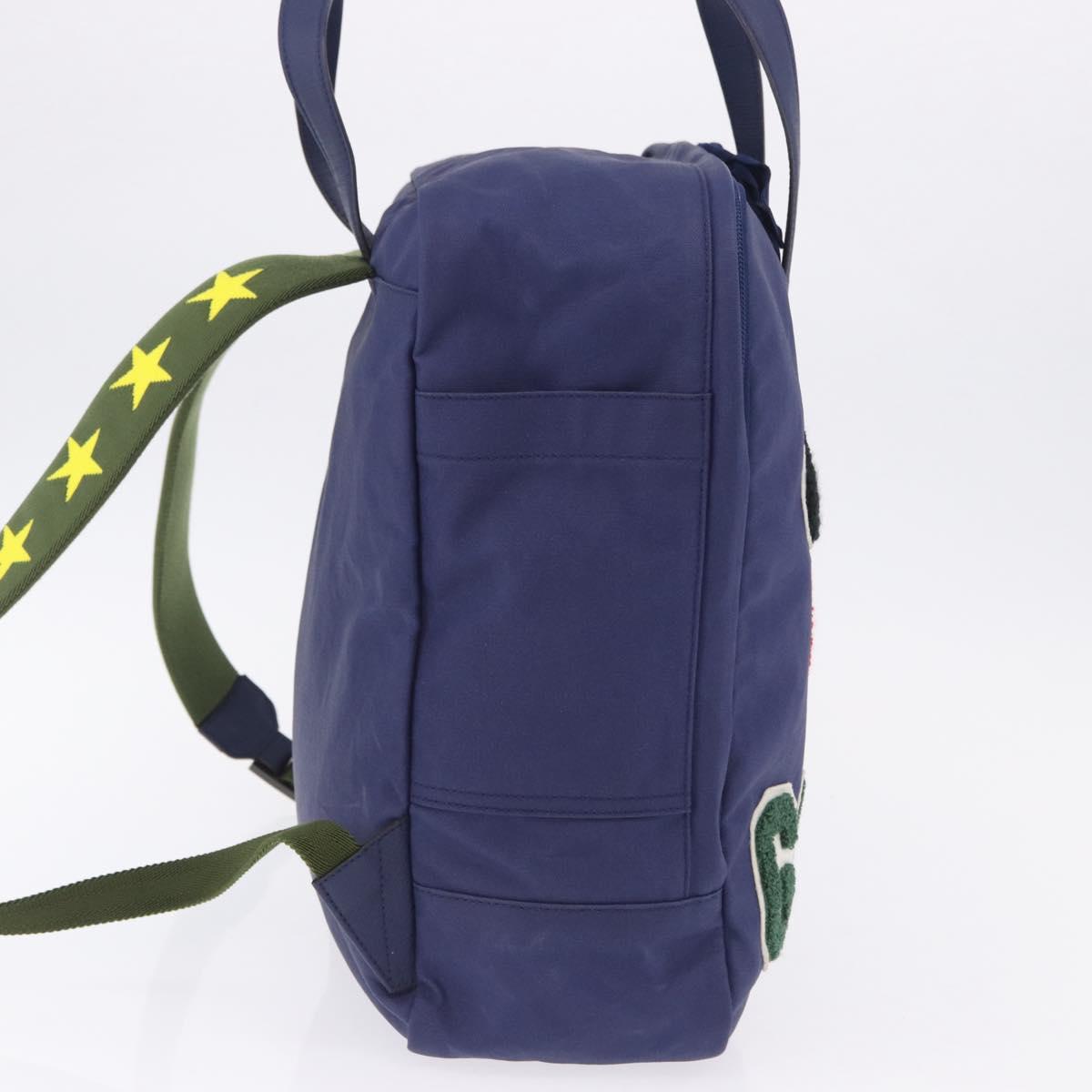 GUCCI RON HERMAN Backpack Canvas Navy Silver 477875 Auth 200358M