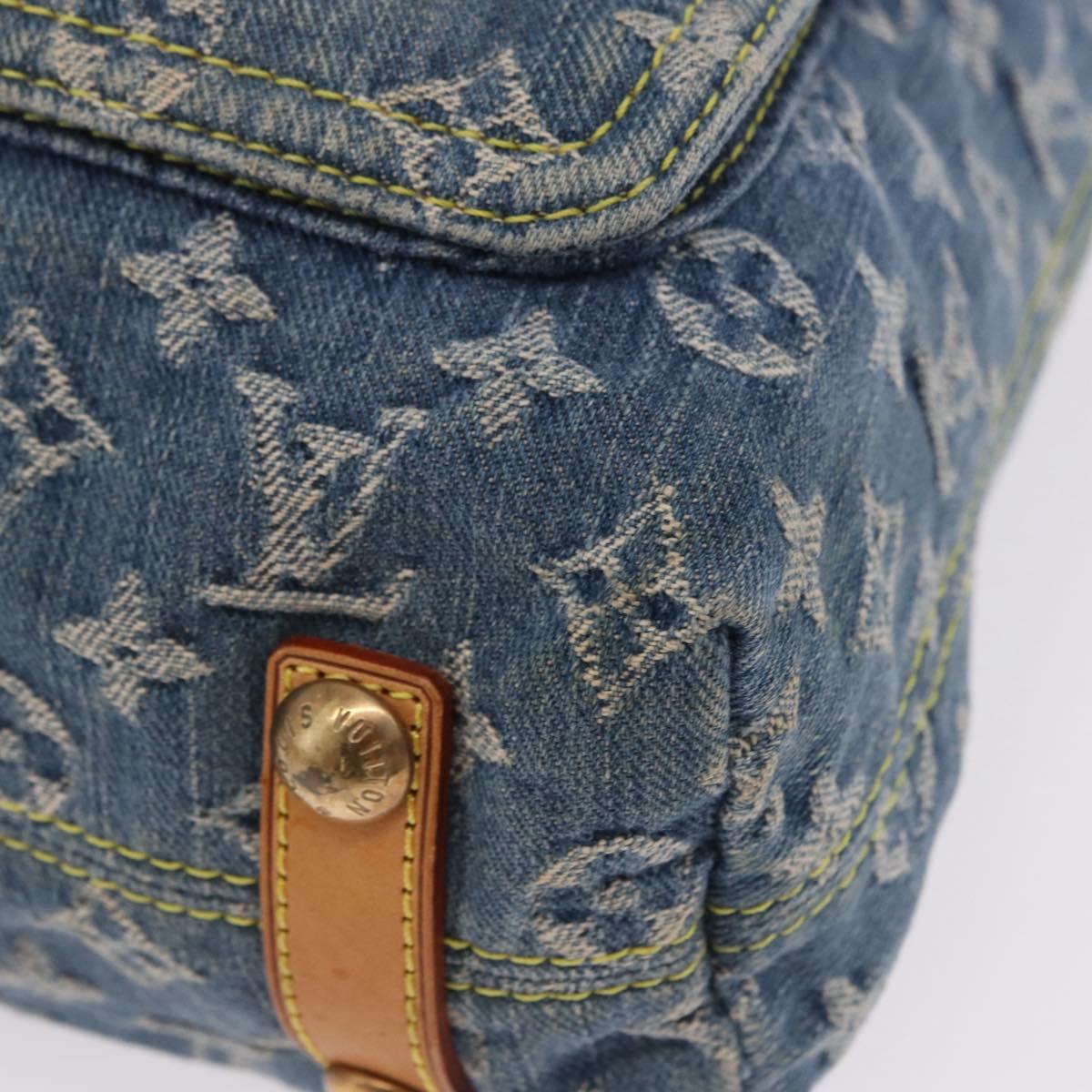 LOUIS VUITTON Monogram Denim Buggy GM Shoulder Bag Blue M95048 LV Auth 200360V