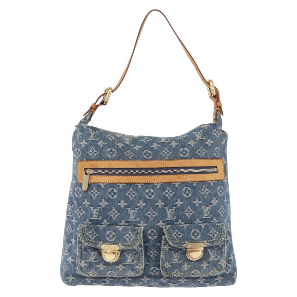 LOUIS VUITTON Monogram Denim Buggy GM Shoulder Bag Blue M95048 LV Auth 200360V