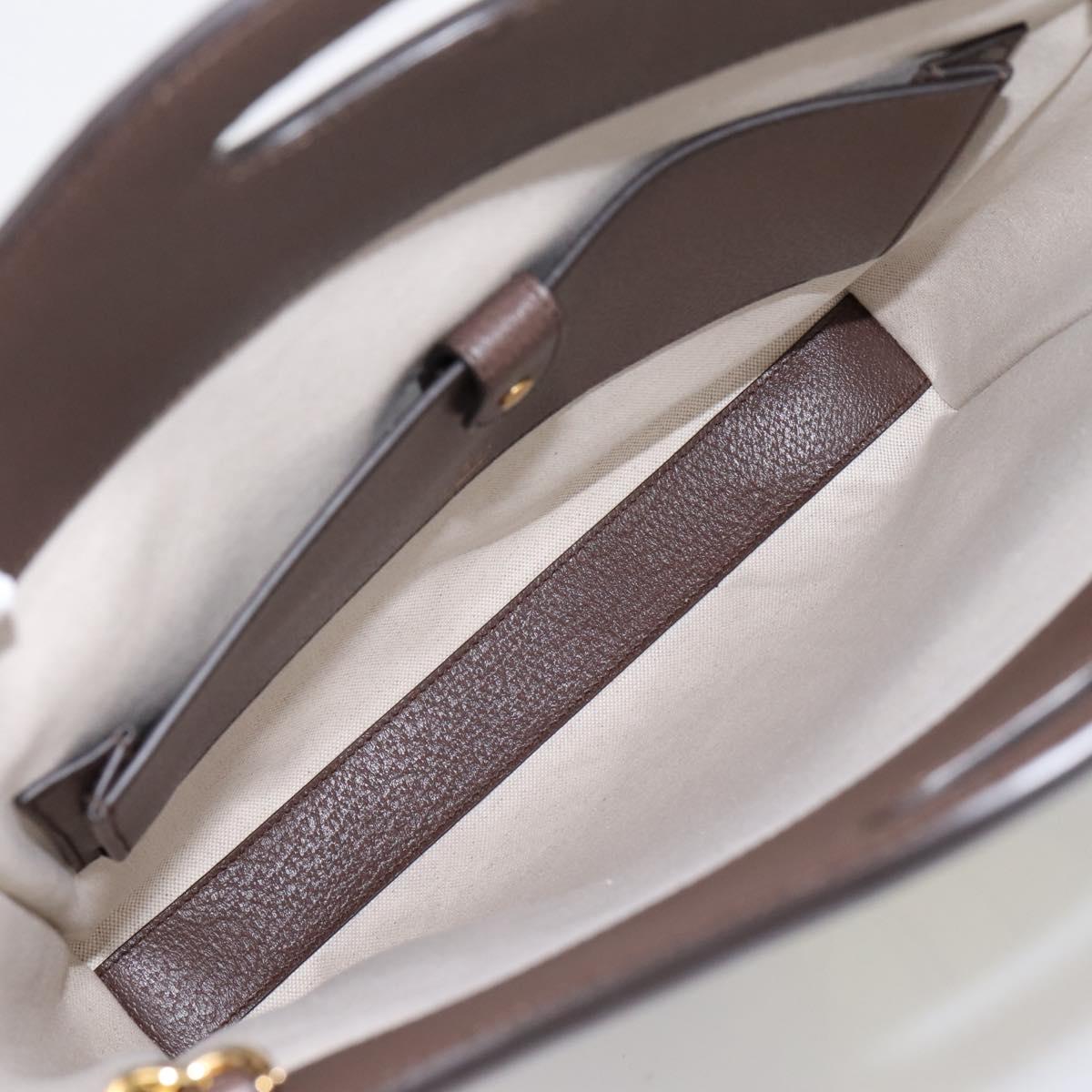 GUCCI GG Supreme Bananya Hand Bag PVC 2way Beige Gold Tone 703793 Auth 200361M