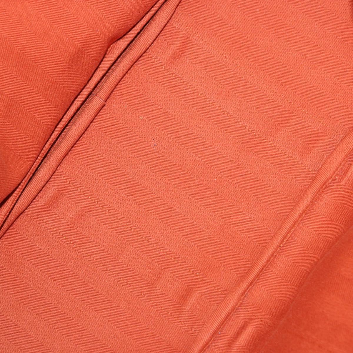 HERMES Valparaiso Hand Bag Canvas Orange Silver Auth 200363V