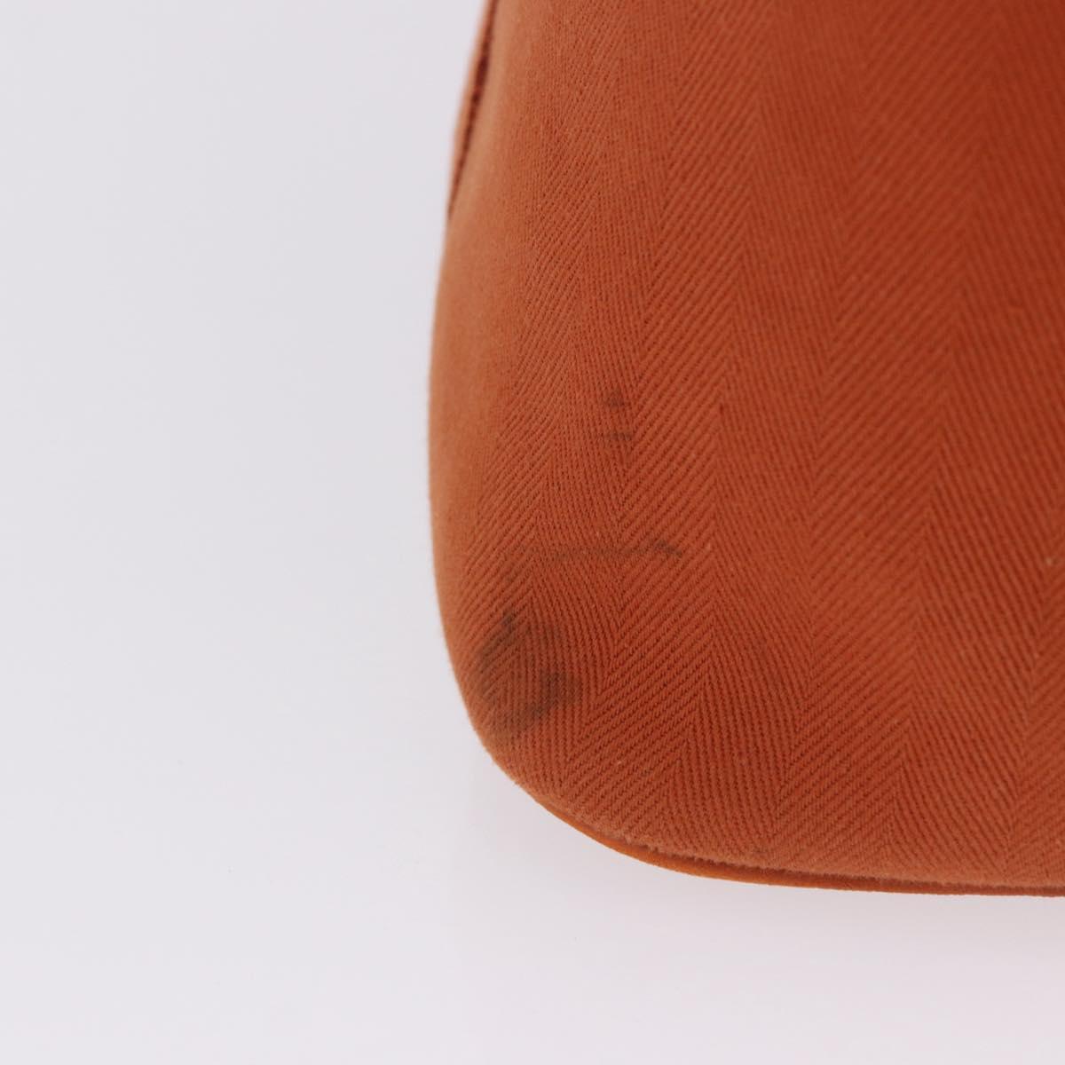 HERMES Valparaiso Hand Bag Canvas Orange Silver Auth 200363V
