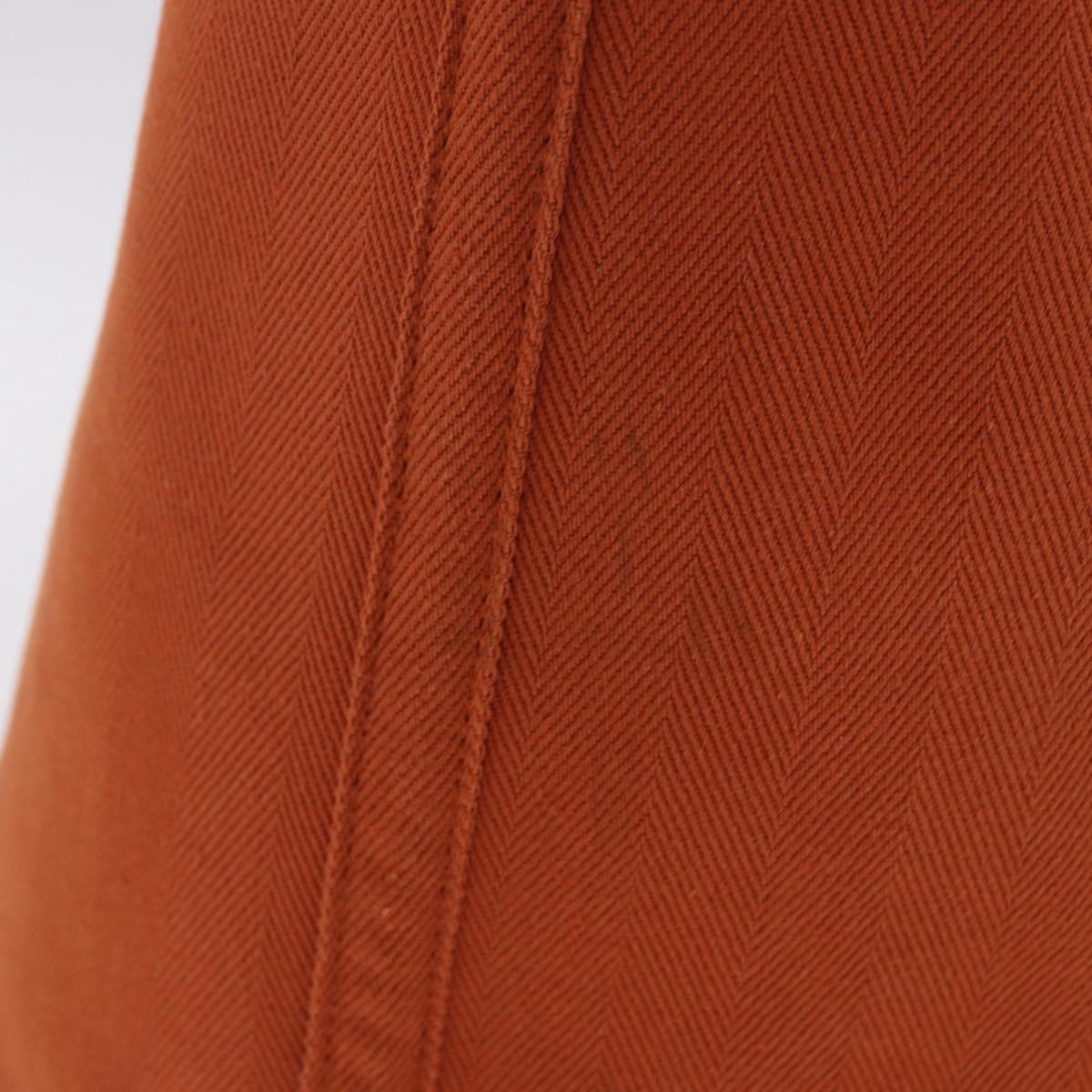 HERMES Valparaiso Hand Bag Canvas Orange Silver Auth 200363V