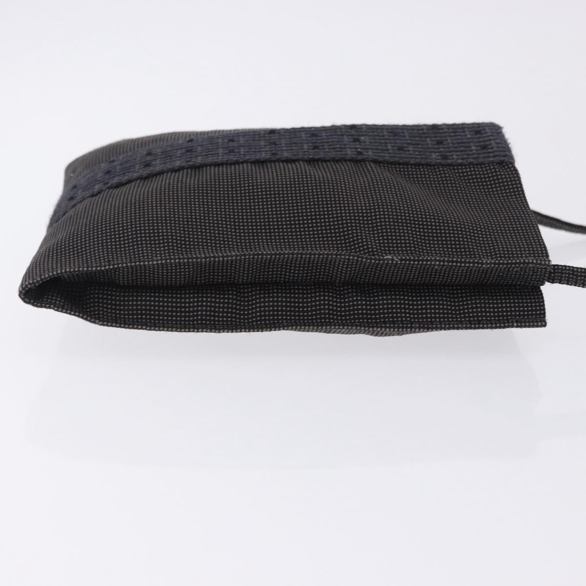 HERMES Her Line Shoulder Pochette Canvas Gray Auth 200365A