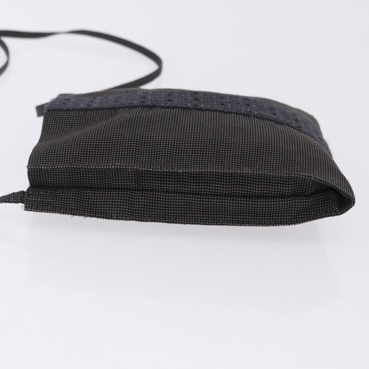 HERMES Her Line Shoulder Pochette Canvas Gray Auth 200365A