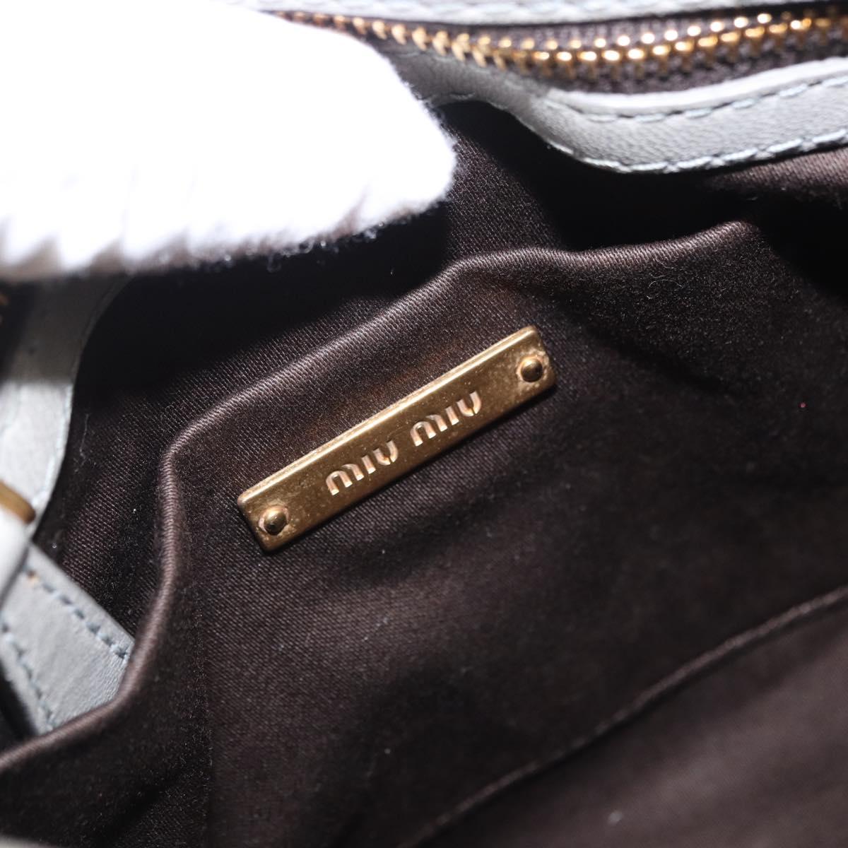 Miu Miu Shoulder Bag Suede Gray Gold Tone Auth 200371A