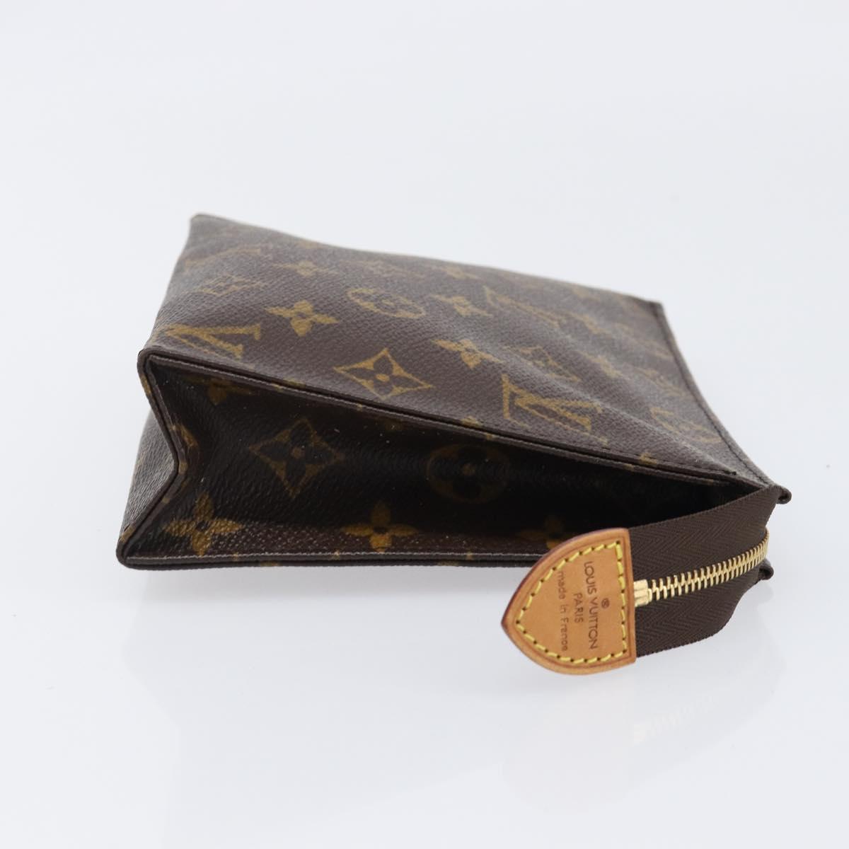 LOUIS VUITTON Monogram Poche Toilette 19 Pouch M47544 LV Auth 200373