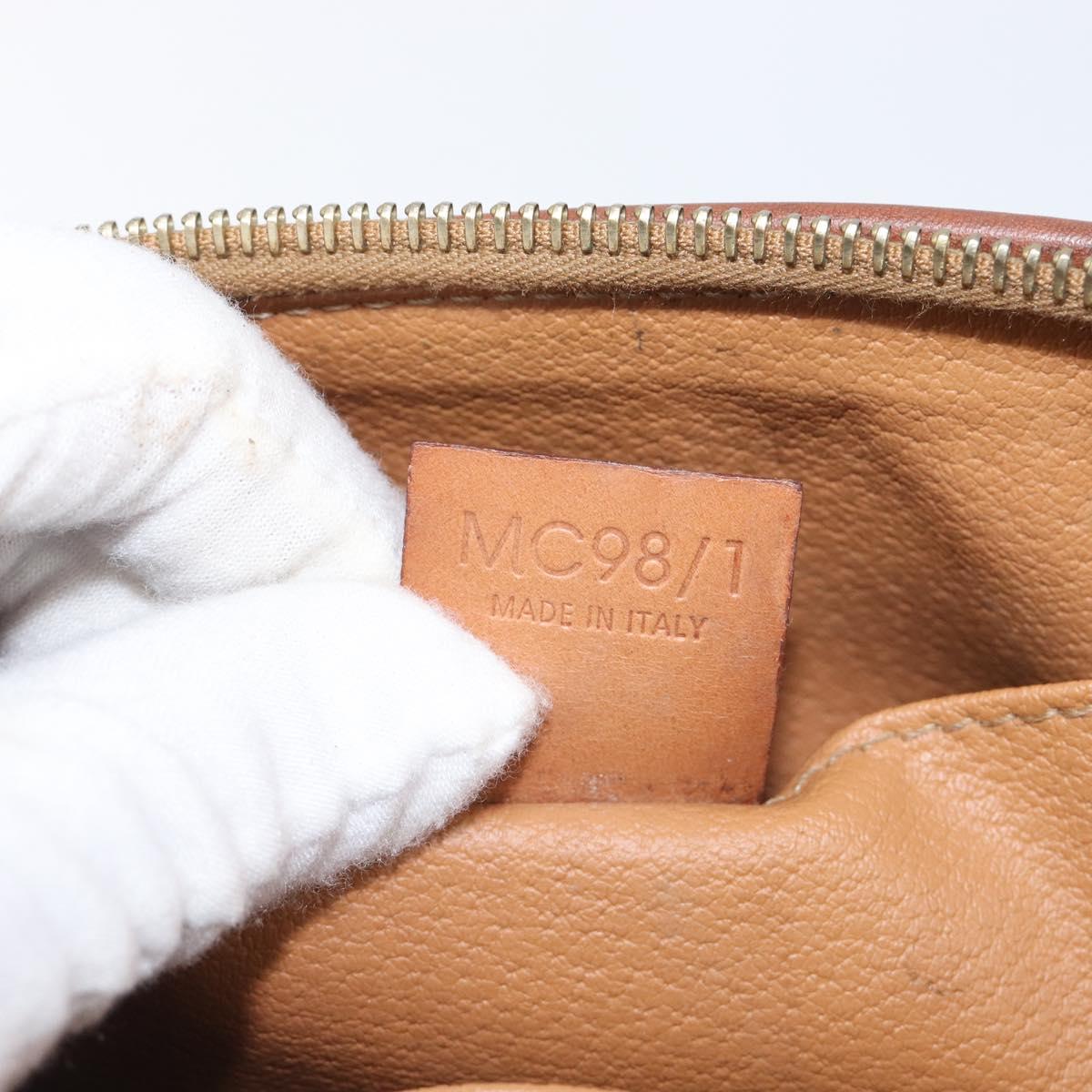 CELINE Macadam Clutch Bag PVC Leather Brown Gold Tone Auth 200374