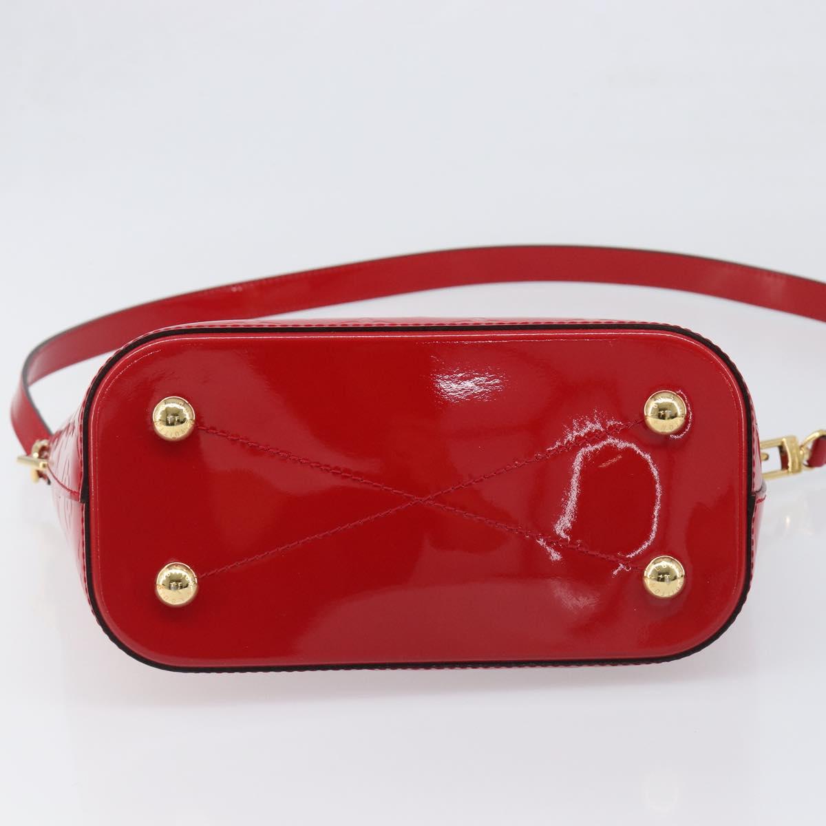 LOUIS VUITTON Monogram Vernis Montebello PM Hand Bag Red M90165 LV Auth 200378V