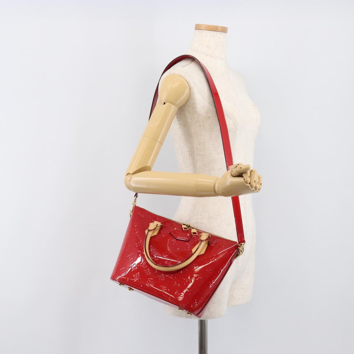 LOUIS VUITTON Monogram Vernis Montebello PM Hand Bag Red M90165 LV Auth 200378V
