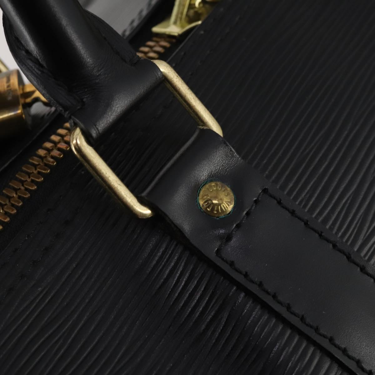 LOUIS VUITTON Epi Keepall 55 Boston Bag Noir M42952 LV Auth 200383V
