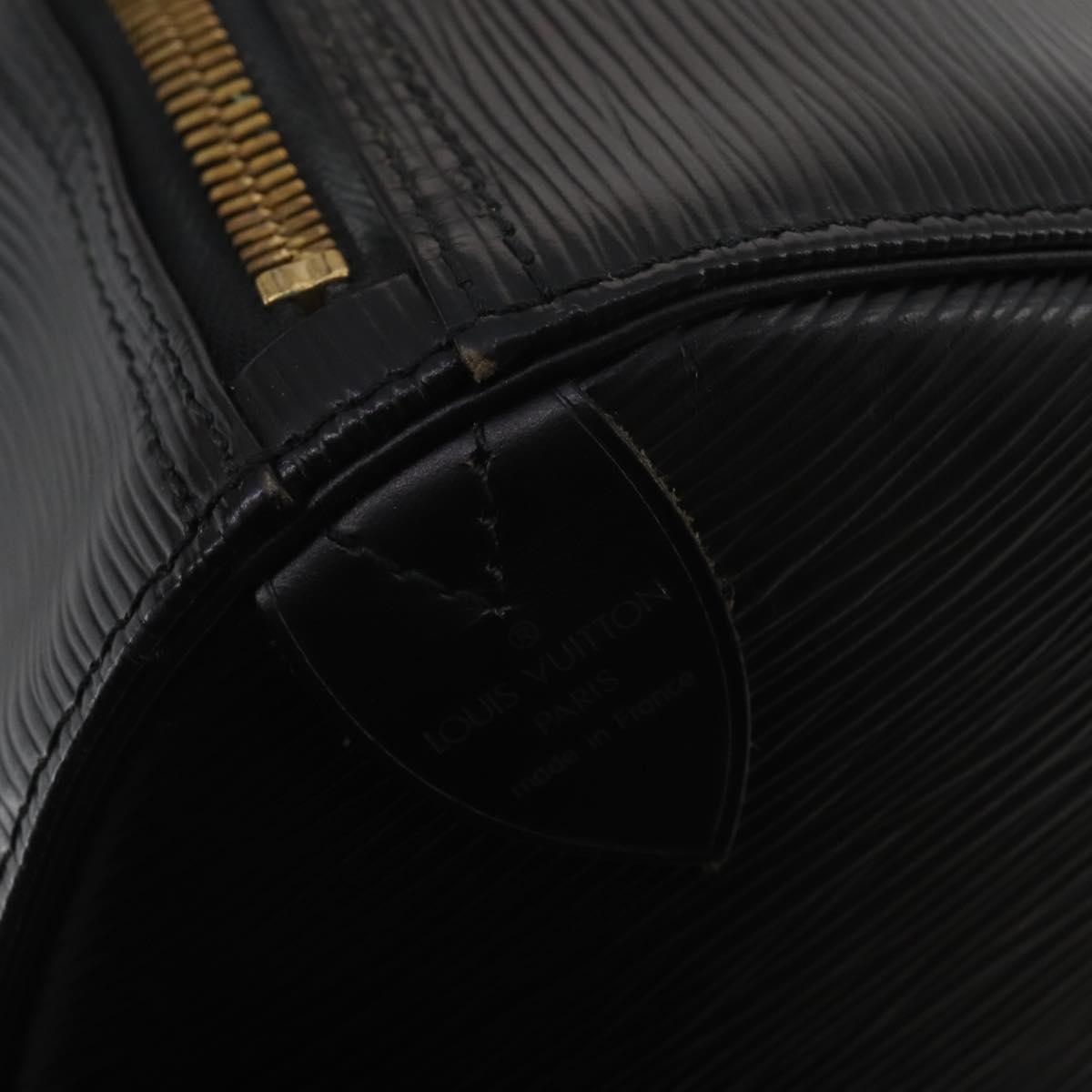 LOUIS VUITTON Epi Keepall 55 Boston Bag Noir M42952 LV Auth 200383V