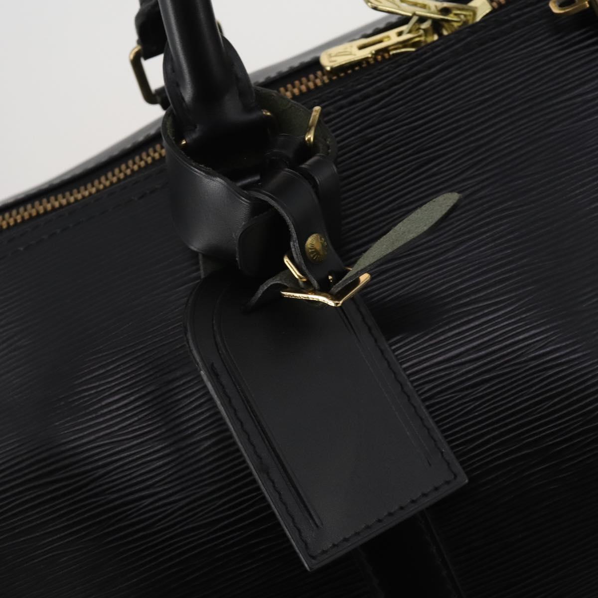 LOUIS VUITTON Epi Keepall 55 Boston Bag Noir M42952 LV Auth 200383V