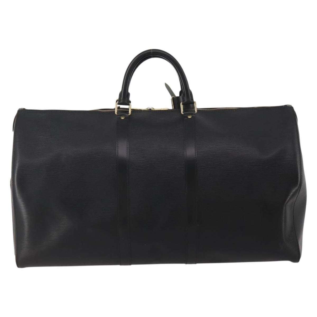 LOUIS VUITTON Epi Keepall 55 Boston Bag Noir M42952 LV Auth 200383V