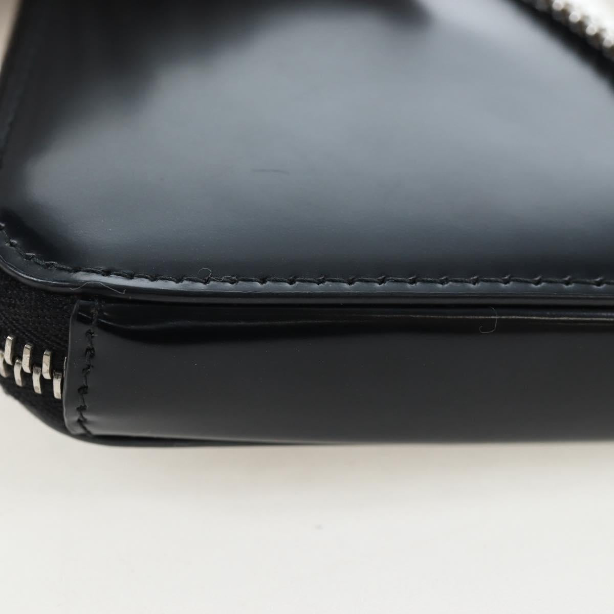 PRADA Chain Shoulder Pouch Leather Black Silver Auth 200384V