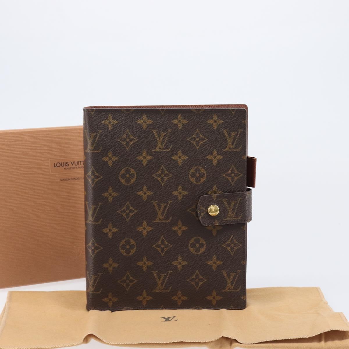 LOUIS VUITTON Monogram Agenda GM Day Planner Cover R20006 LV Auth 200385V
