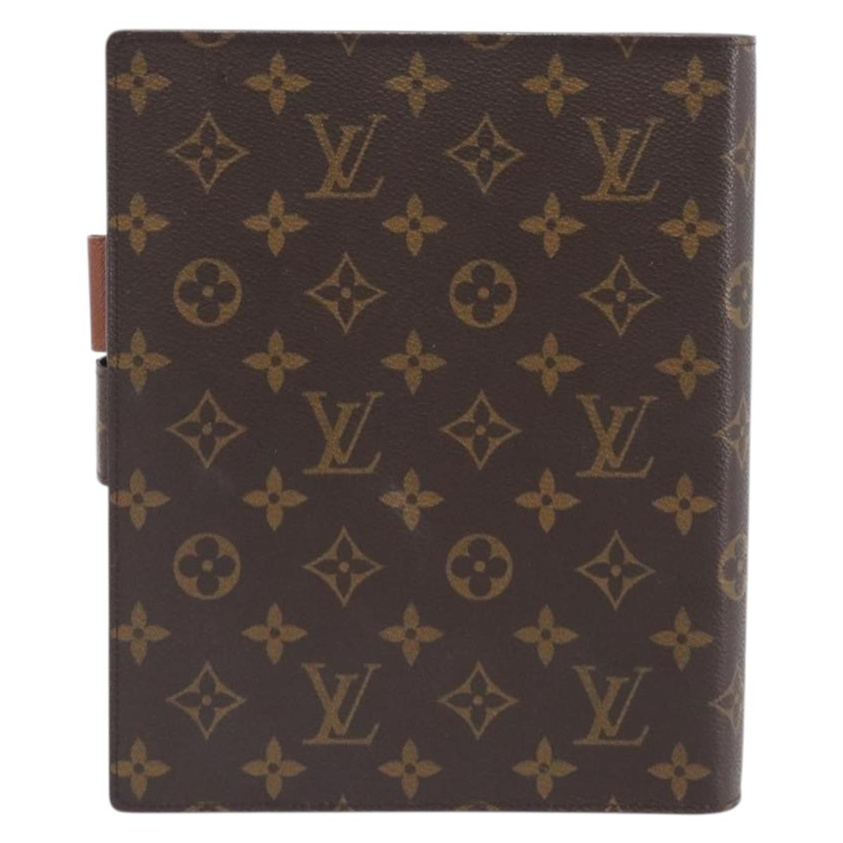 LOUIS VUITTON Monogram Agenda GM Day Planner Cover R20006 LV Auth 200385V