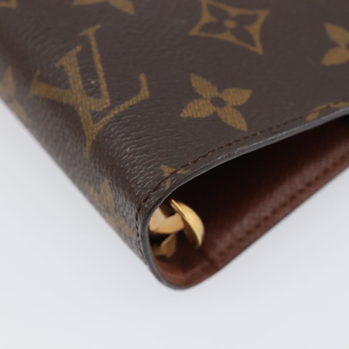 LOUIS VUITTON Monogram Agenda GM Day Planner Cover R20006 LV Auth 200385V