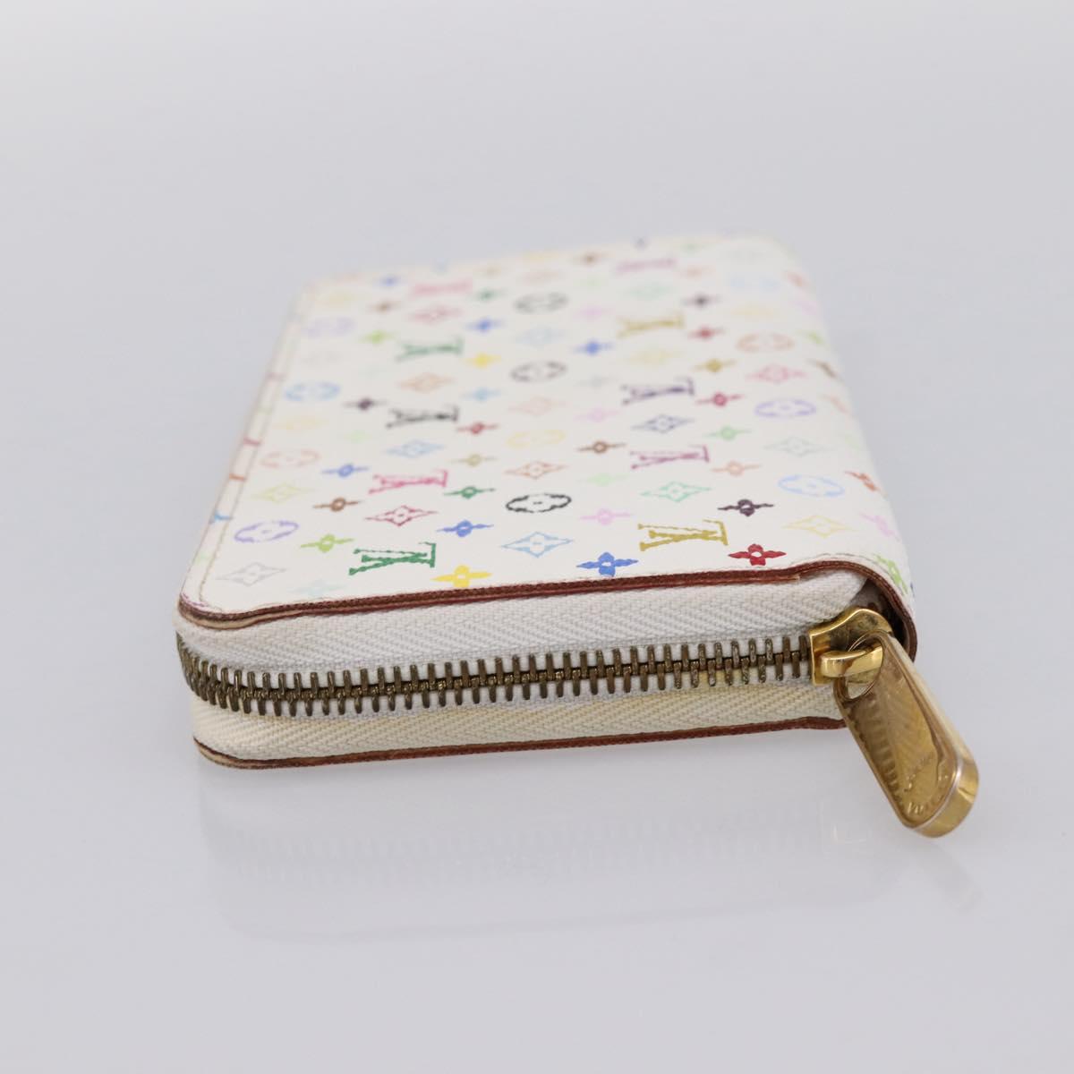 LOUIS VUITTON Monogram Multicolor Zippy Wallet White M60241 LV Auth 200392