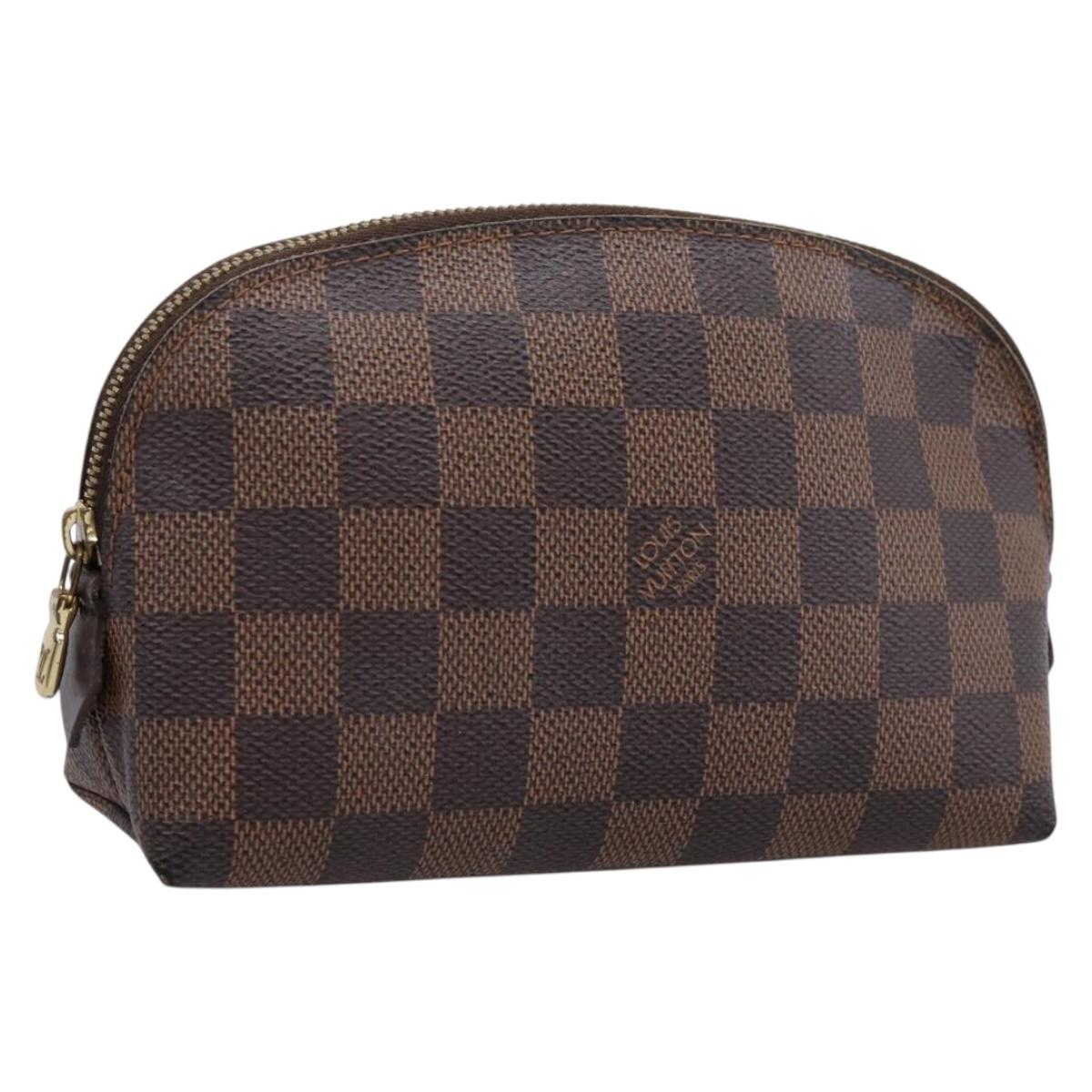 LOUIS VUITTON Damier Ebene Pochette Cosmetic PM Pouch N47516 LV Auth 200393