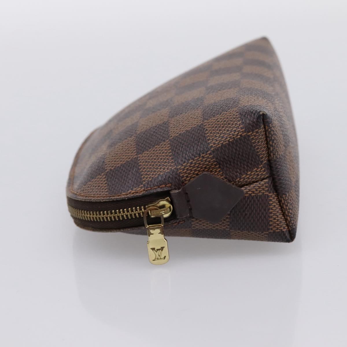 LOUIS VUITTON Damier Ebene Pochette Cosmetic PM Pouch N47516 LV Auth 200393