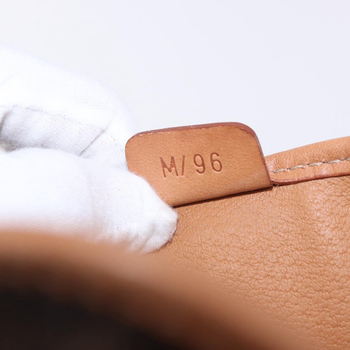 CELINE Macadam Canvas Pouch PVC Leather Brown Gold Auth 200399V