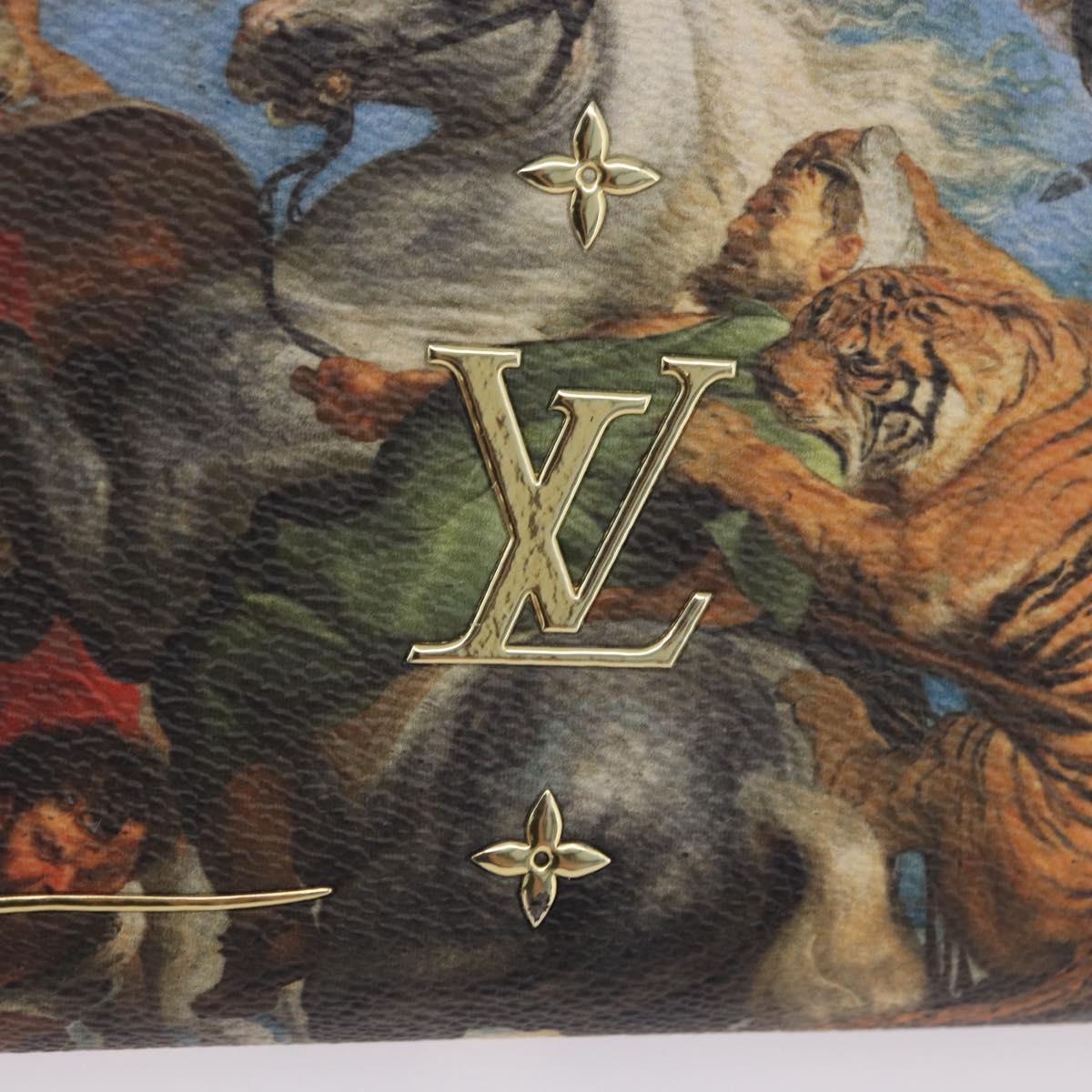 LOUIS VUITTON Rubens Tiger Hunting Zippy Wallet Light Blue M64603 Auth 200400M